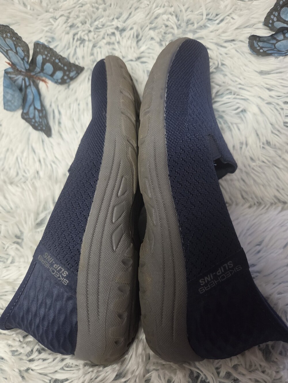 Womens Skechers Navy Slip-Ins Cooled Memory Foam Size 8.5 - Picture 3 of 9